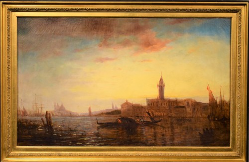 "Sunset in Venice on the Lagoon" P.G. Lepinay (1842-1885)